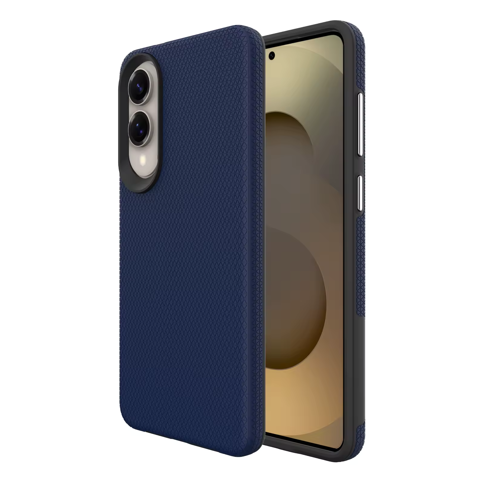 Triangle Shockproof Case With Anti Slip Grains for Samsung Galaxy S25 Edge – Navy Blue